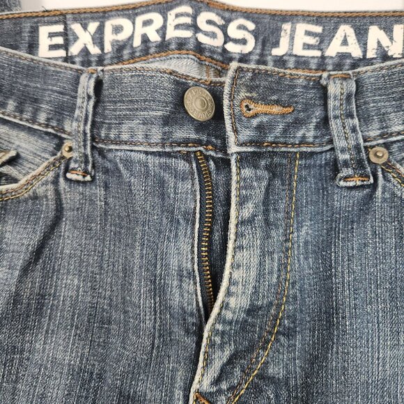 Express Men's Slim Fit Jeans 32x31 Straight Leg Denim Blue - Picture 6 of 6